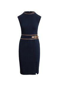 Lauren Ralph Lauren - LAUREN RALPH LAUREN Sukienka koktajlowa 200980040001 Granatowy Slim Fit. Kolor: niebieski. Materiał: bawełna. Styl: wizytowy
