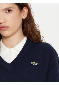 Lacoste Sweter AF5622 Granatowy Regular Fit. Kolor: niebieski. Materiał: bawełna