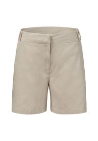 Szorty damskie z serżetu Musto Classic. Kolor: beżowy. Długość: krótkie #1