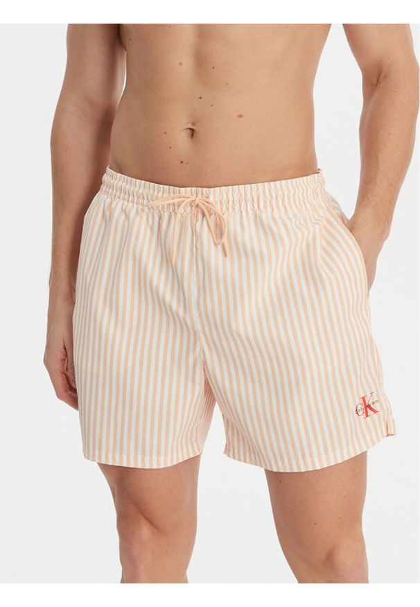 Calvin Klein Swimwear Szorty kąpielowe LV00N61045 Pomarańczowy. Kolor: pomarańczowy. Materiał: syntetyk