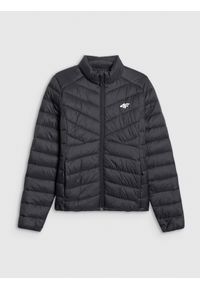 4f - 4F Kurtka z wypełnieniem syntetycznym damska - czarna M. Okazja: na co dzień. Typ kołnierza: kołnierzyk stójkowy. Kolor: czarny. Materiał: syntetyk. Styl: casual, sportowy #1