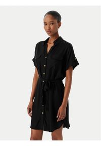 Vero Moda Sukienka koszulowa Bumpy 10325828 Czarny Regular Fit. Kolor: czarny. Materiał: wiskoza. Typ sukienki: koszulowe #1