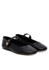 TOMMY HILFIGER - Tommy Hilfiger Baleriny Leather Maryjane Ballerina FW0FW08651 Czarny. Kolor: czarny. Materiał: skóra