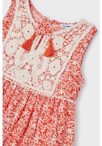 Mayoral sukienka bawełniana dziecięca kolor pomarańczowy mini prosta. Okazja: na co dzień. Kolor: pomarańczowy. Materiał: bawełna. Wzór: haft. Typ sukienki: proste. Styl: casual. Długość: mini #4