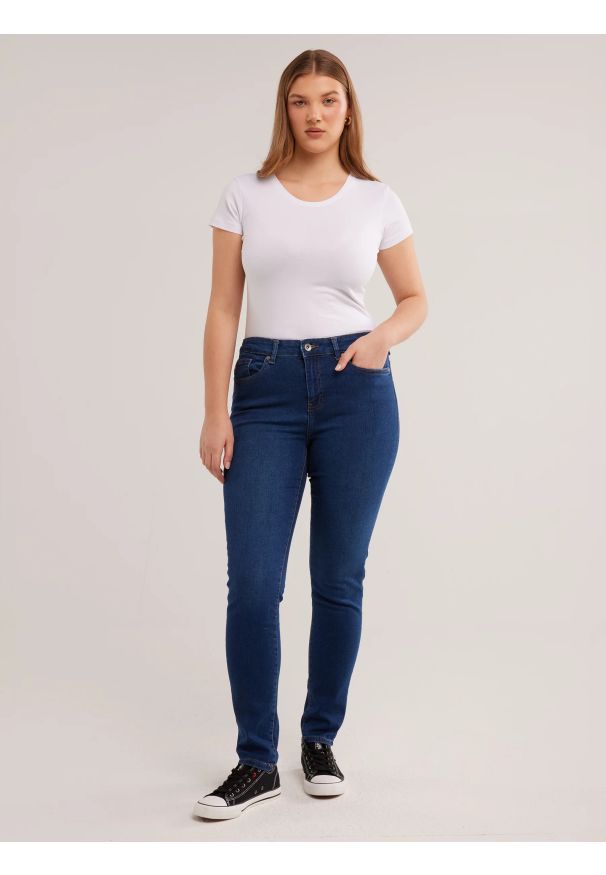 Big-Star - Jeansy damskie skinny niebieskie Adela 358. Kolor: niebieski. Styl: klasyczny