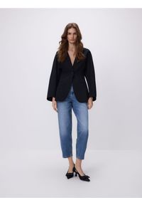 Reserved - Jeansy barrel leg - niebieski. Kolor: niebieski #1