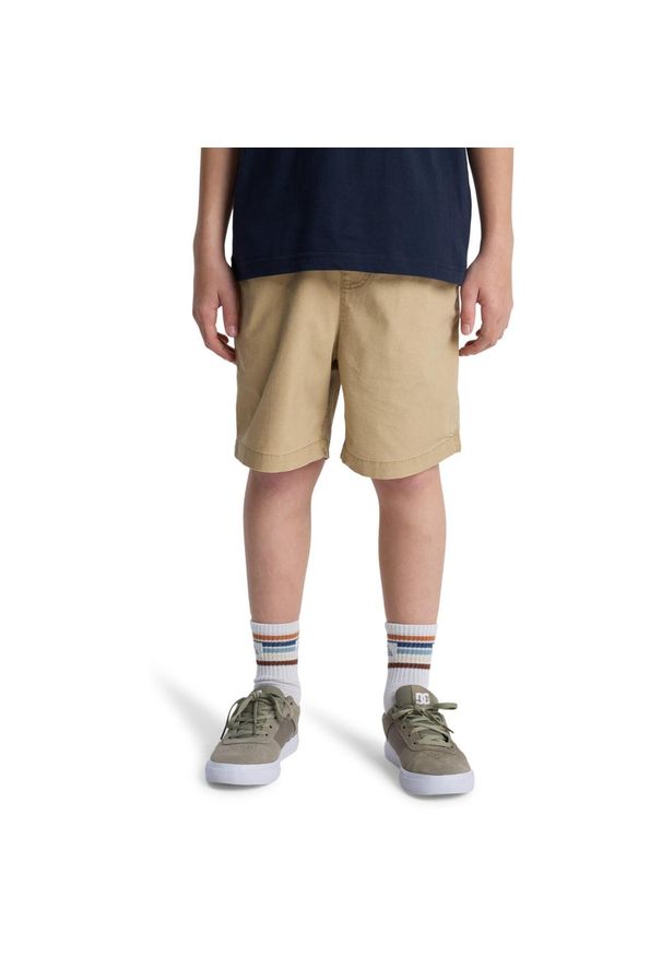 Quiksilver - Spodenki z elastyczną talią dla Chłopcy TAXER YOUTH 15". Kolor: beżowy. Materiał: bawełna, elastan, materiał. Długość: krótkie. Sezon: lato