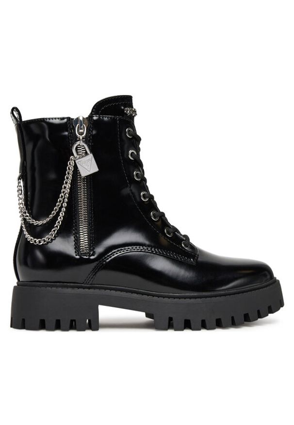 Guess Botki FLTFRO ELE10 Czarny. Kolor: czarny. Materiał: skóra