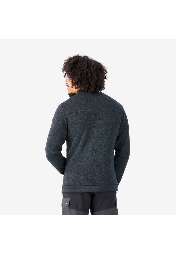 quechua - Polar turystyczny męski Quechua SH100 Warm. Kolor: wielokolorowy, czarny, brązowy. Materiał: tkanina, elastan, prążkowany, materiał, poliester