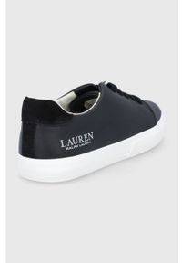 Lauren Ralph Lauren Buty skórzane kolor czarny na płaskiej podeszwie. Nosek buta: okrągły. Zapięcie: sznurówki. Kolor: czarny. Materiał: skóra. Obcas: na płaskiej podeszwie