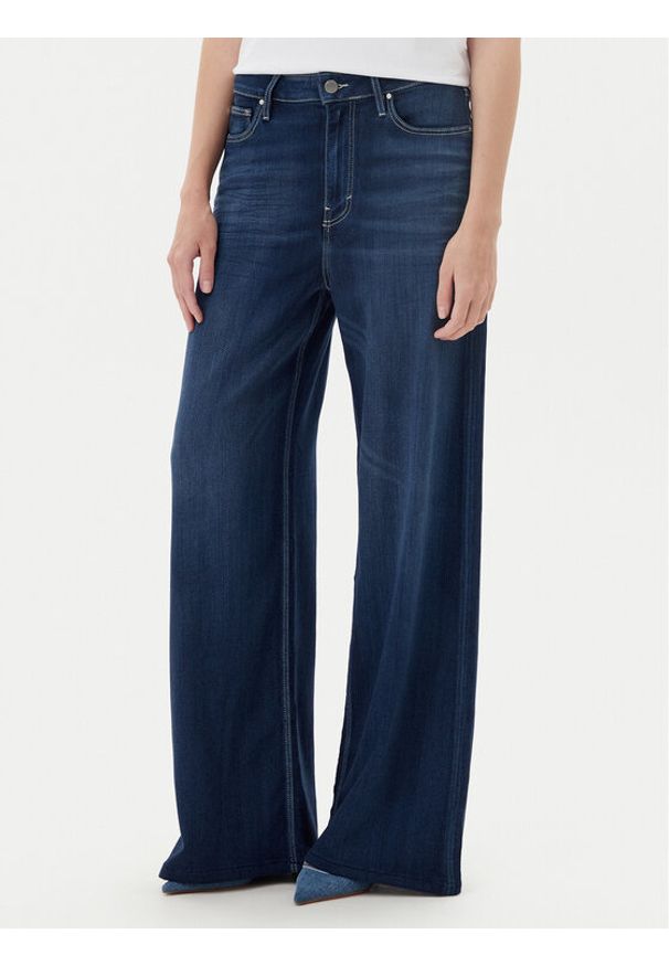 Guess Jeansy W5YA82 D0782 Granatowy Wide Leg. Kolor: niebieski