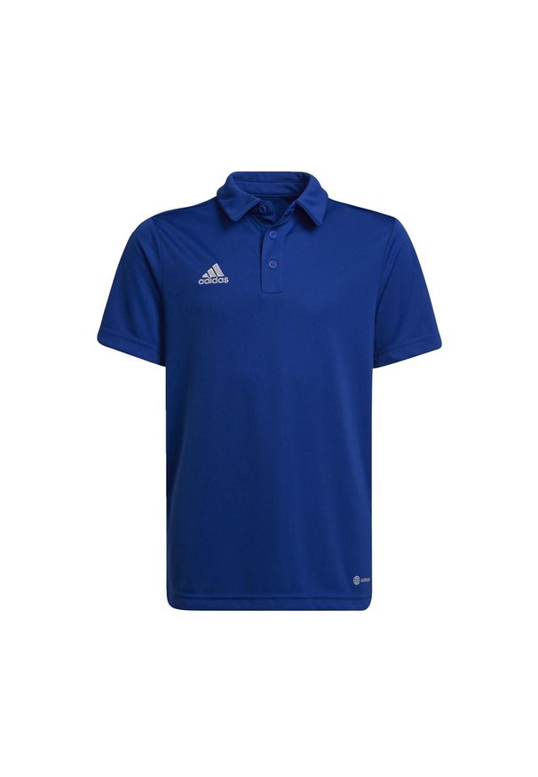 Adidas - Koszulka polo piłkarska dla dzieci adidas Entrada 22 Polo. Typ kołnierza: polo. Kolor: niebieski. Sport: piłka nożna