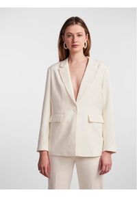 YAS Marynarka 26028353 Biały Regular Fit. Kolor: biały. Materiał: syntetyk