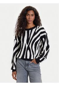 Vero Moda Sweter Siljeanimal 10330808 Biały Regular Fit. Kolor: biały. Materiał: wiskoza
