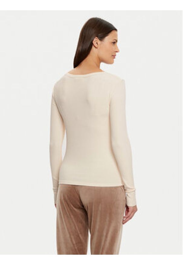 Guess Bluzka V4BP07 K8RT2 Écru Regular Fit. Materiał: wiskoza