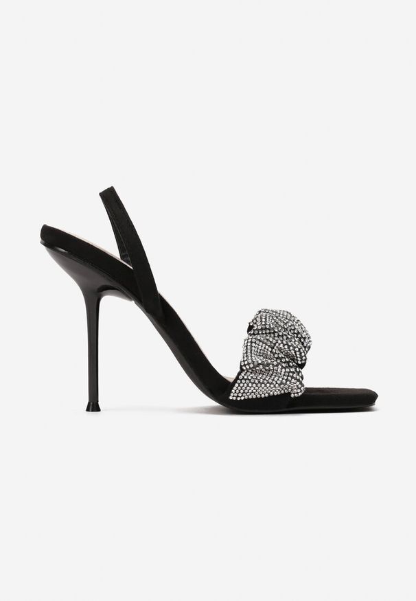 Renee - Czarne Sandały Auxithoe. Nosek buta: otwarty. Zapięcie: pasek. Kolor: czarny. Styl: glamour