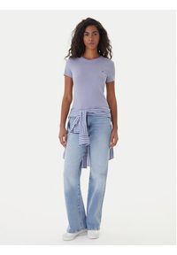 Tommy Jeans T-Shirt DW0DW20459 Niebieski Slim Fit. Kolor: niebieski. Materiał: bawełna #4