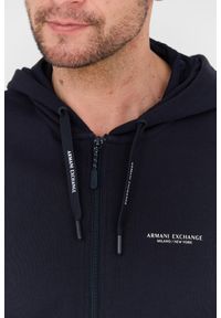 Armani Exchange - ARMANI EXCHANGE Granatowa bluza z kapturem. Typ kołnierza: kaptur. Kolor: niebieski #5
