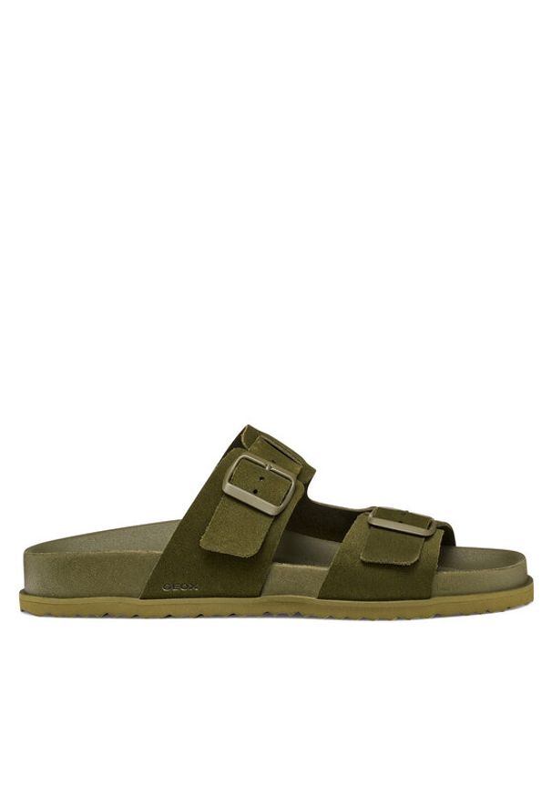 Geox Klapki U Parnaiba U651KA 00022 C3009 Zielony. Kolor: zielony. Materiał: zamsz, skóra