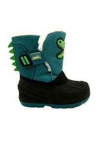 Befado obuwie dziecięce śniegowiec 160X016 zielone. Zapięcie: rzepy. Kolor: zielony. Materiał: futro, syntetyk, tkanina, guma