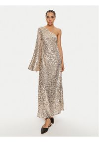 ROTATE Sukienka wieczorowa Safra 1128861531 Złoty Loose Fit. Kolor: złoty. Materiał: syntetyk. Styl: wizytowy #1