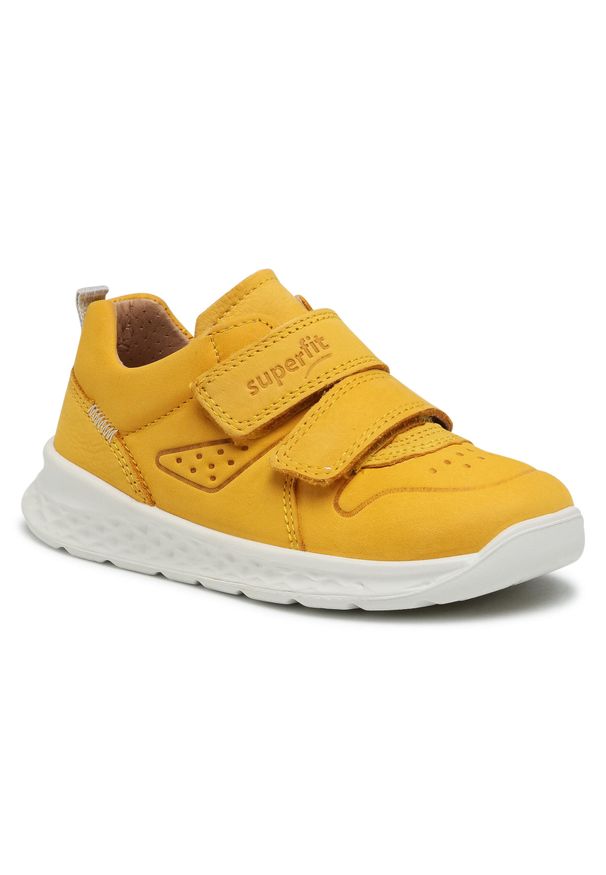 Sneakersy Superfit 1-000365-6000 S Gelb/Weiss. Kolor: żółty. Materiał: nubuk, skóra
