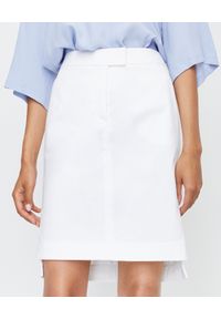 FAY - Biała spódnica mini. Kolor: biały. Materiał: bawełna, elastan, materiał. Styl: klasyczny, elegancki #1