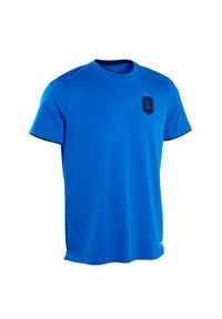 KIPSTA - Koszulka do piłki nożnej dla dzieci Kipsta FF100 Włochy 2024. Kolor: niebieski. Materiał: bawełna, materiał