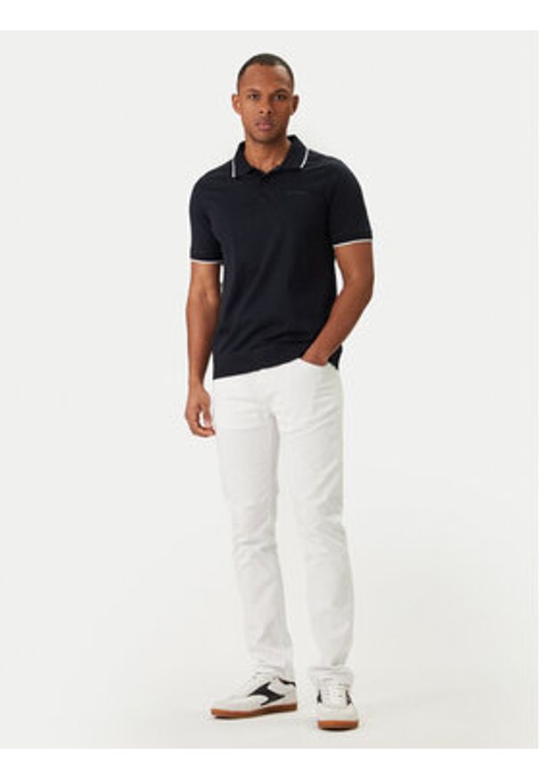 Karl Lagerfeld - KARL LAGERFELD Polo 745080 562200 Granatowy Regular Fit. Typ kołnierza: polo. Kolor: niebieski. Materiał: bawełna