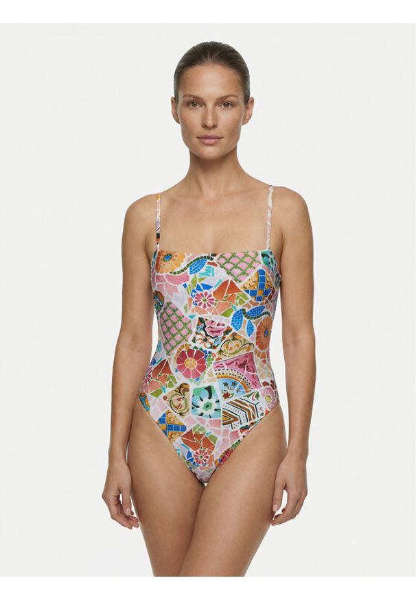 Seafolly Strój kąpielowy Beach Bohème 11182-300 Różowy. Kolor: różowy. Materiał: syntetyk