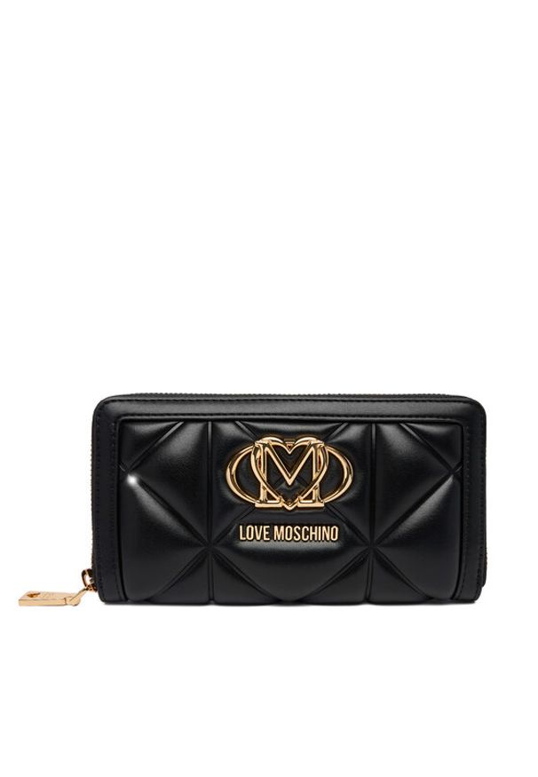Love Moschino - LOVE MOSCHINO Portfel JC5644PP1OLC0000 Czarny. Kolor: czarny. Materiał: skóra