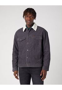 Wrangler - WRANGLER ANTIFIT SHERPA MĘSKA KURTKA SZTRUKSOWA SZTRUKS FADED BLACK W441WLXV6. Materiał: sztruks