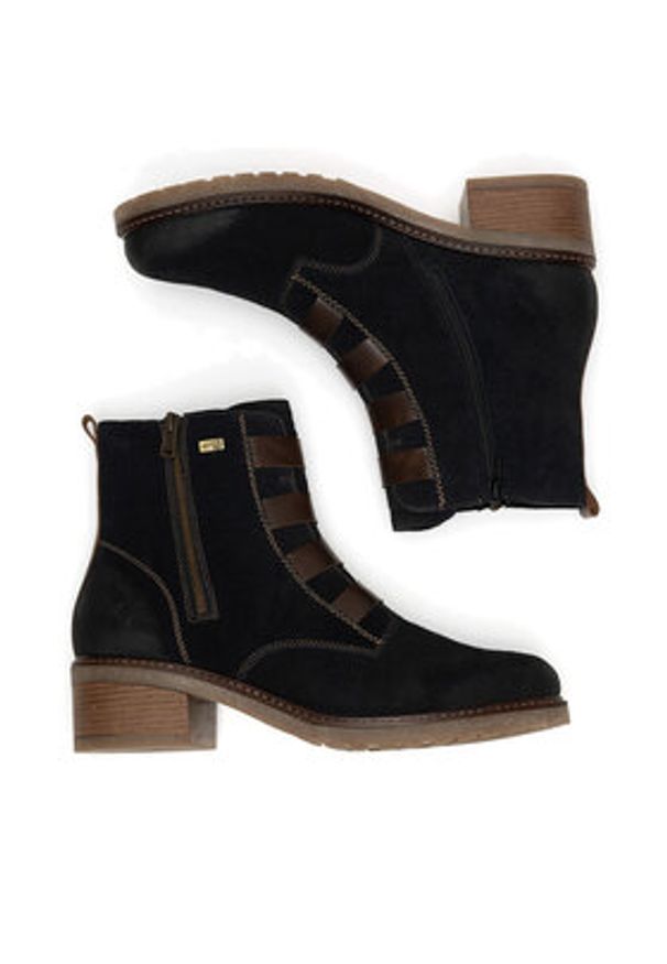 Remonte Trzewiki D1A76-03 Czarny. Kolor: czarny. Materiał: zamsz, skóra