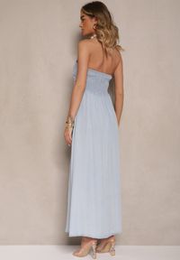 Renee - Jasnoniebieska Rozkloszowana Sukienka Bandeau Mavoreine. Okazja: na co dzień, na imprezę, na spacer. Kolor: niebieski. Sezon: lato. Typ sukienki: proste. Styl: elegancki, casual #4