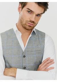 Pako Lorente - PAKO LORENTE – Męska szara kamizelka w kratę. Kolor: szary #3