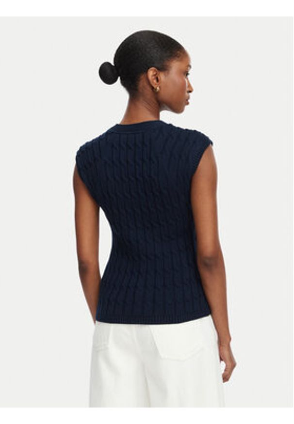 TOMMY HILFIGER - Tommy Hilfiger Kardigan Mid Gg Cable WW0WW50075 Granatowy Regular Fit. Kolor: niebieski. Materiał: bawełna