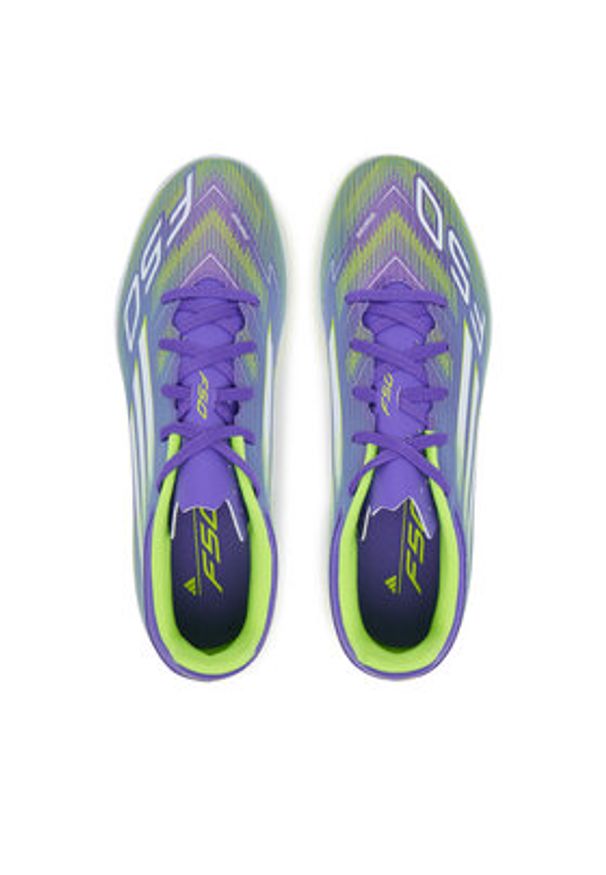 Adidas - adidas Buty do piłki nożnej F50 Club Indoor Boots JI0023 Fioletowy. Kolor: fioletowy. Materiał: skóra