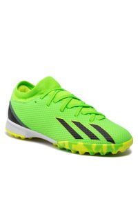 Adidas - Buty adidas X Speedportal.3 Tf J GW8489 Sgreen/Cblack/Syello. Kolor: zielony. Materiał: skóra