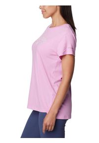 columbia - Koszulka damska Columbia Trek Graphic Tee z krótkim rękawem Koszulka damska Colu. Kolor: różowy. Materiał: jedwab, poliester, bawełna, jersey. Długość rękawa: krótki rękaw. Długość: krótkie. Wzór: nadruk