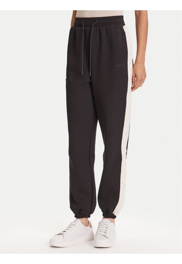Guess Spodnie dresowe V5YB02 KB3P2 Czarny Regular Fit. Kolor: czarny. Materiał: bawełna