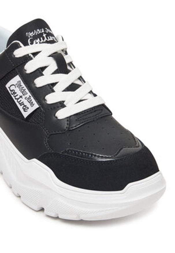Versace Jeans Couture Sneakersy 78VA3SC2 Czarny. Kolor: czarny. Materiał: skóra
