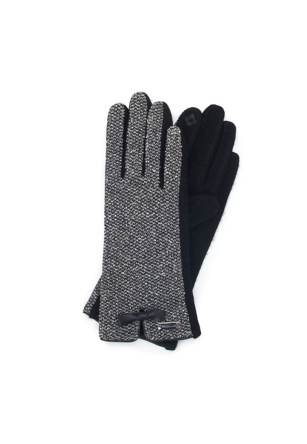 Wittchen - Damskie rękawiczki w melanżowy wzór. Kolor: biały, wielokolorowy, czarny. Materiał: wełna. Wzór: melanż. Styl: elegancki