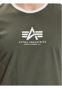 Alpha Industries T-Shirt Basic T Contrast 106501 Zielony Regular Fit. Kolor: zielony. Materiał: bawełna #4