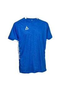 SELECT - Koszulka piłkarska z krótkim rękawem dla dzieci Select Spain niebieska. Kolor: niebieski. Długość rękawa: krótki rękaw. Długość: krótkie. Sport: piłka nożna