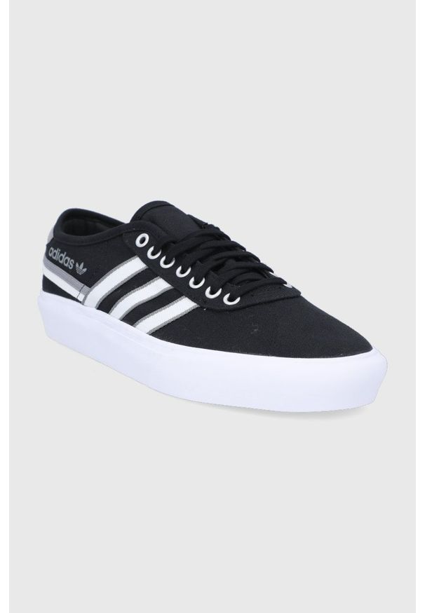 adidas Originals - Tenisówki Delpala. Nosek buta: okrągły. Zapięcie: sznurówki. Kolor: czarny. Materiał: guma