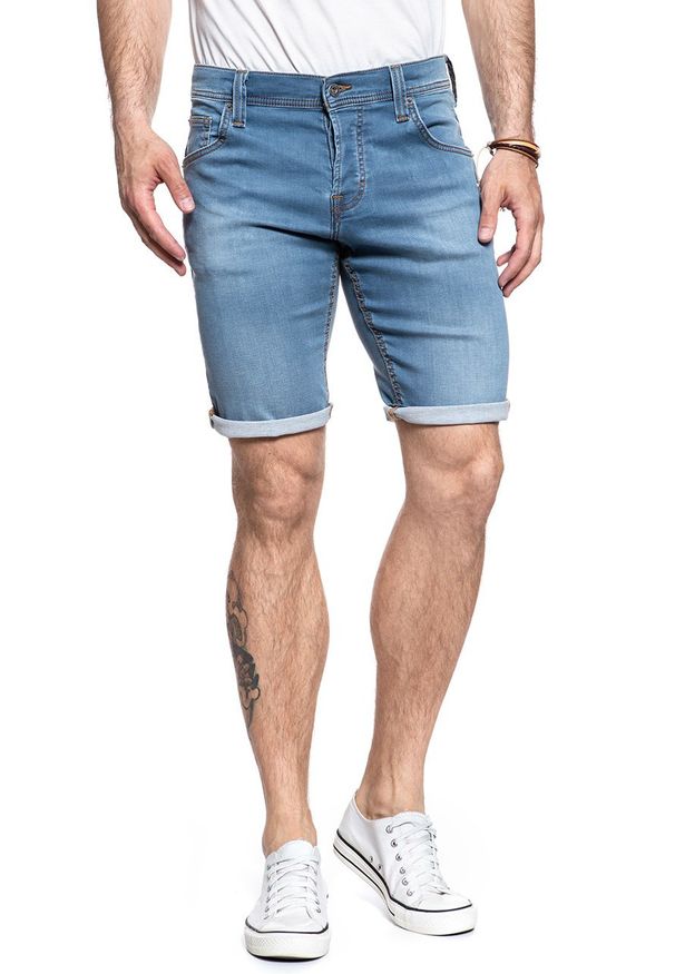 Mustang - SPODENKI MUSTANG Chicago Short DENIM BLUE 1007765 5000 312. Materiał: denim