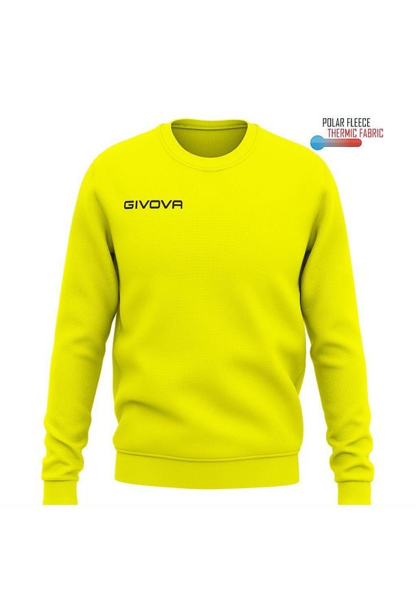 Givova Polarfleece Sport bluza Voor Mannen. Typ kołnierza: bez kaptura. Kolor: żółty. Sport: fitness, piłka nożna