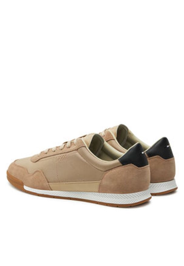 BOSS Sneakersy Titanium 50536524 Beżowy. Kolor: beżowy. Materiał: zamsz, skóra