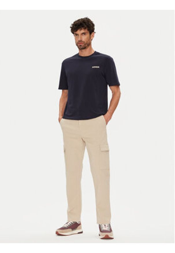 Napapijri T-Shirt Smallbox NP0A88TR Granatowy Regular Fit. Kolor: niebieski. Materiał: bawełna