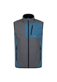 ZONE PERFECT - Kamizelka męska LOAP Urkel granatowa, S. Kolor: wielokolorowy, niebieski, szary. Materiał: softshell. Sport: turystyka piesza #1